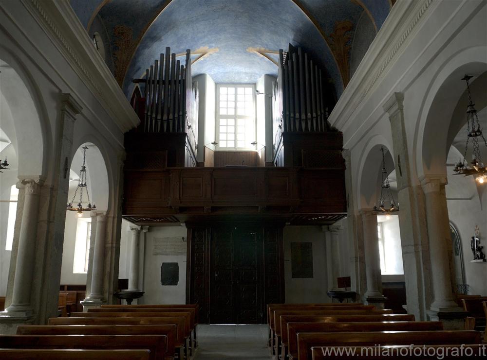 Biella, Italy - Interior of the Ancient Basilica of the Sanctuary of Oropa with the organ